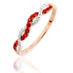 Bague Sofia Or Rose Rubis Et Diamant