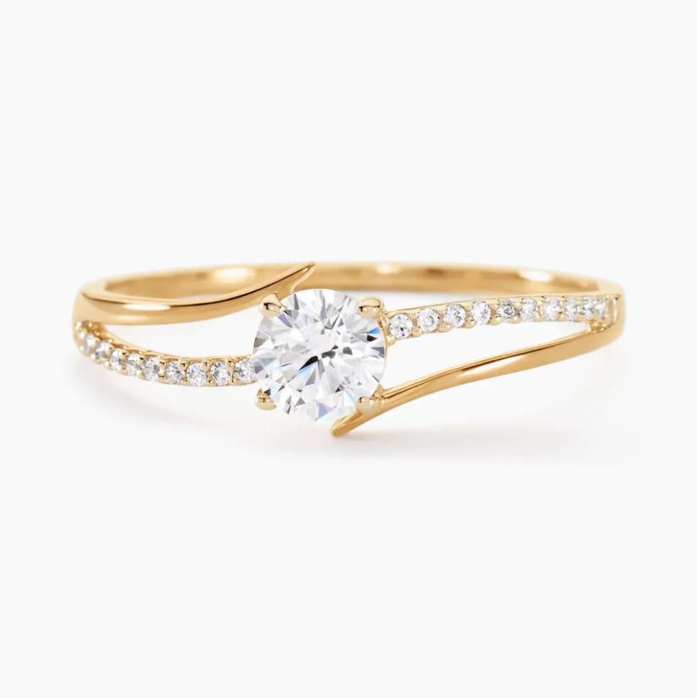 Bague Solitaire Abelia Or Jaune Oxyde De Zirconium