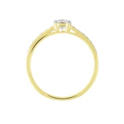Bague Solitaire Accompagné Aramis Or Jaune Diamant Synthétique