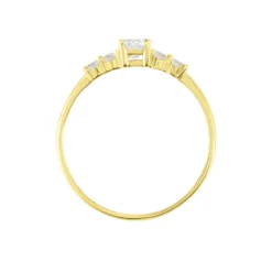 Bague Solitaire Accompagné Or Jaune Antonette Oxyde De Zirconium