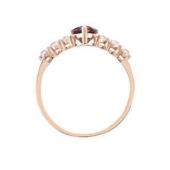 Bague Solitaire Accompagné Or Rose Samanta Rhodolite