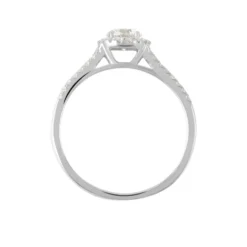 Bague Solitaire Accompagné Sosanna Or Blanc Diamant Synthétique