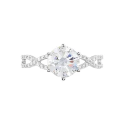 Bague Solitaire Alassane Or Blanc Oxyde De Zirconium