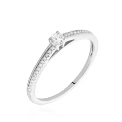 Bague Solitaire Alexandra Or Blanc Diamant