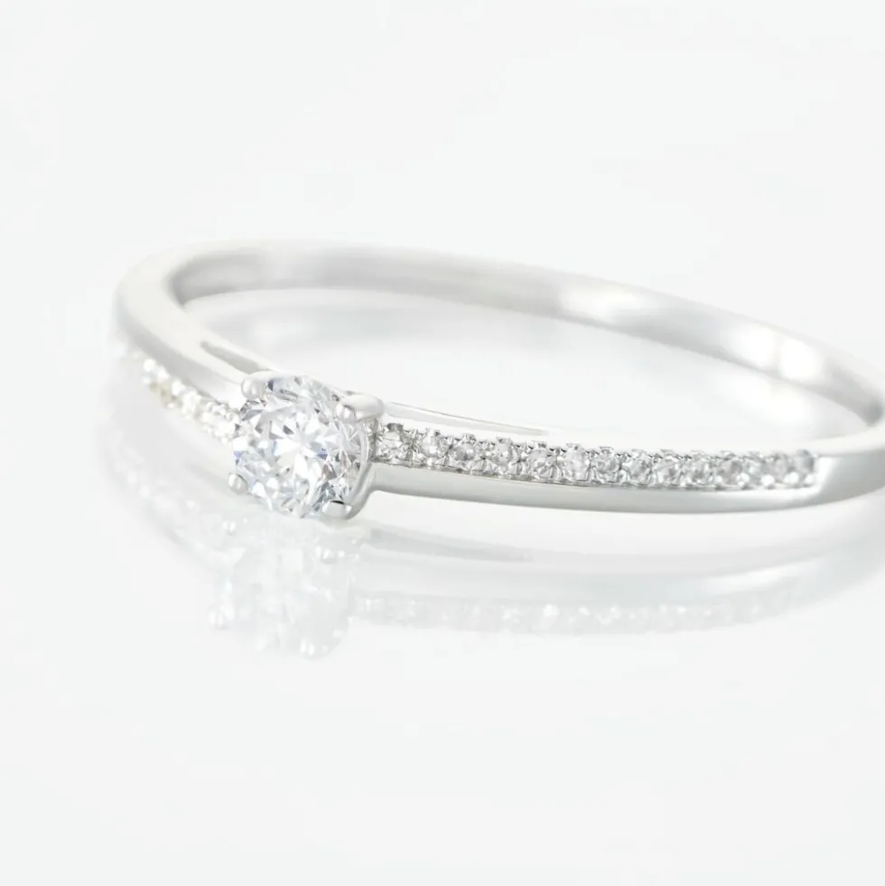 Bague Solitaire Alexandra Or Blanc Diamant