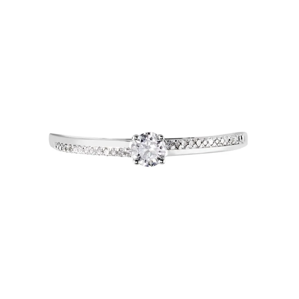 Bague Solitaire Alexandra Or Blanc Diamant