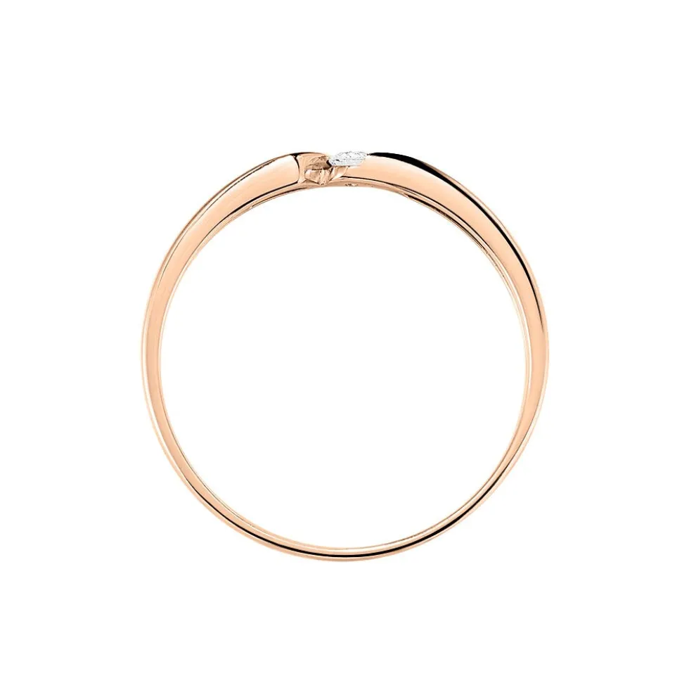 Bague Solitaire Anilie Or Rose Diamant