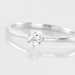 Bague Solitaire Athena Or Blanc Diamant