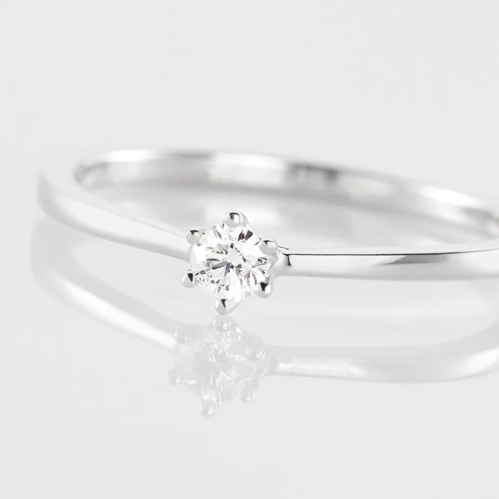 Bague Solitaire Athena Or Blanc Diamant