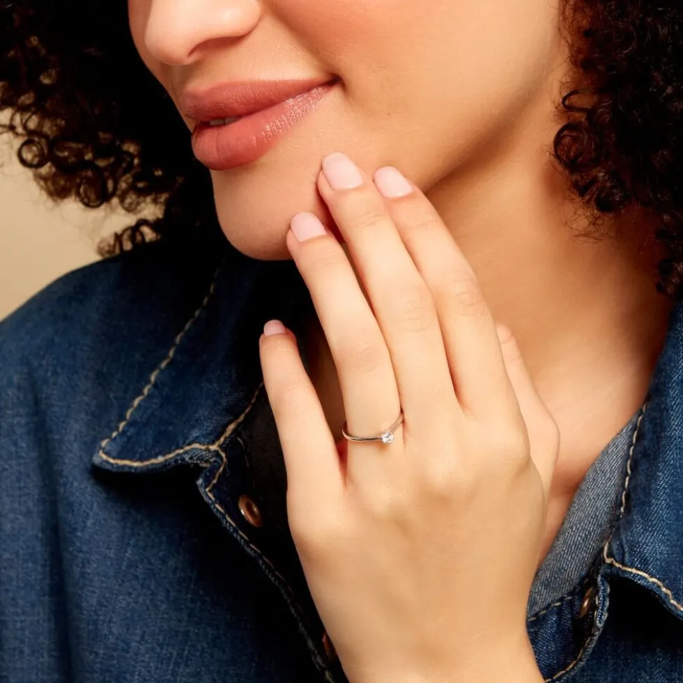 Bague Solitaire Athena Or Blanc Diamant