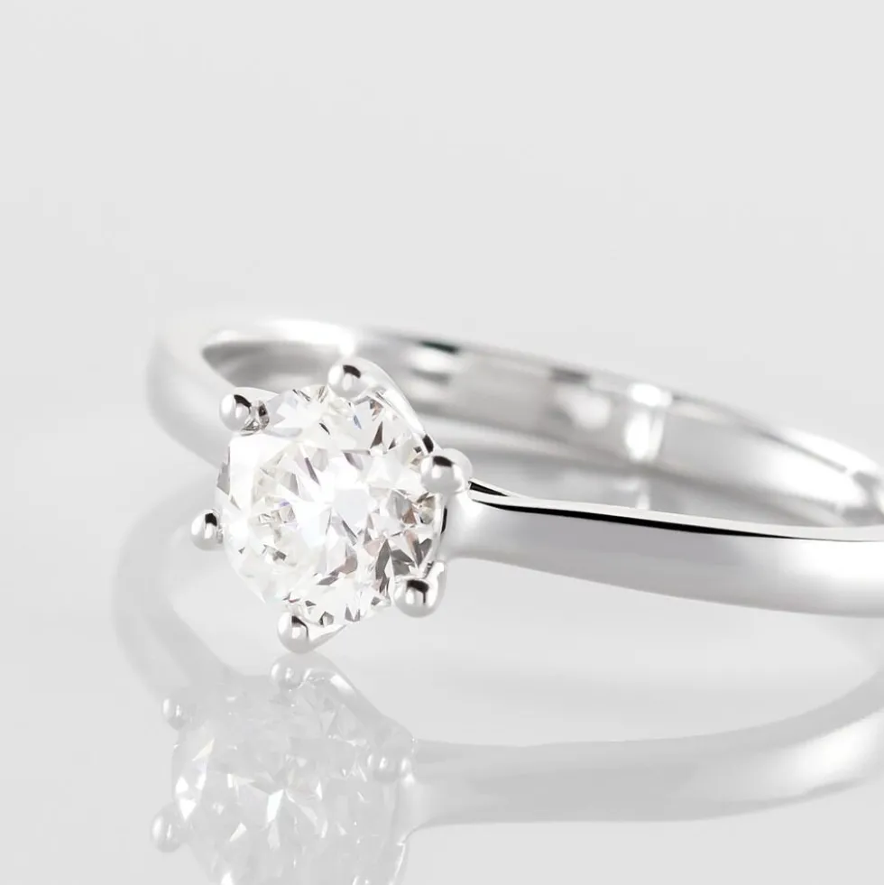 Bague Solitaire Athena Or Blanc Diamant