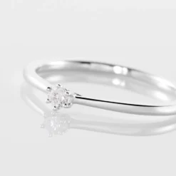 Bague Solitaire Athena Or Blanc Diamant