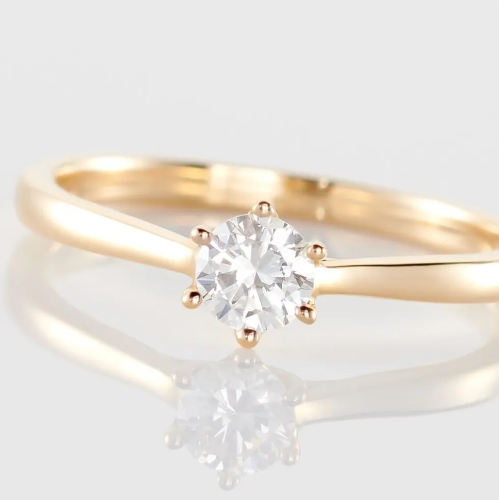 Bague Solitaire Athena Or Jaune Diamant