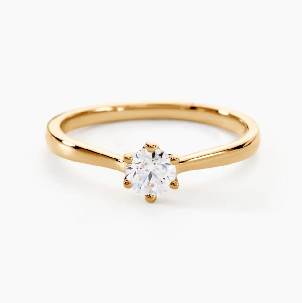 Bague Solitaire Athena Or Jaune Diamant