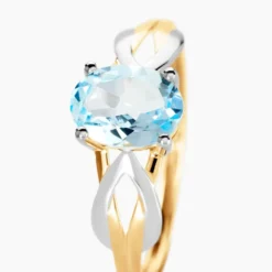 Bague Solitaire Bonnie Or Bicolore Topaze