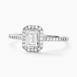 Bague Solitaire Cadmos Argent Blanc Oxyde De Zirconium