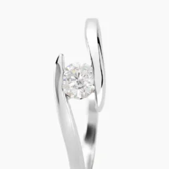Bague Solitaire Camilia Or Blanc Oxyde De Zirconium