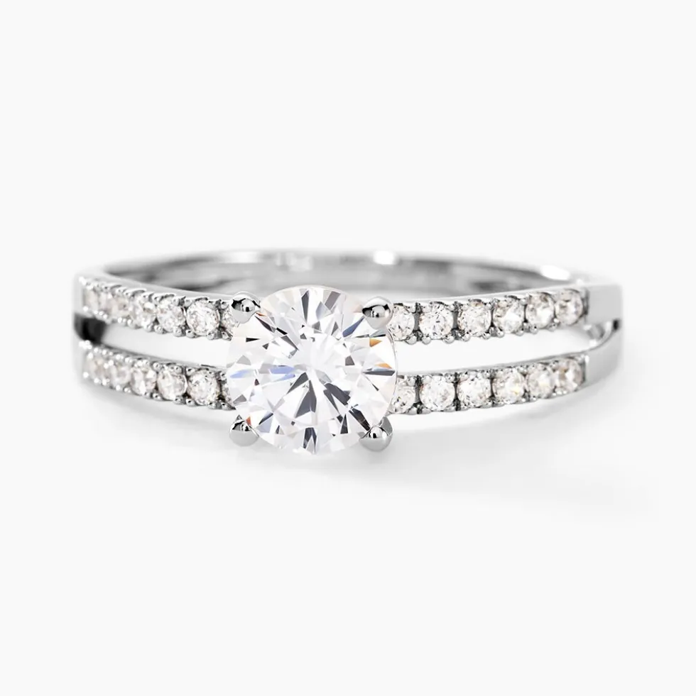 Bague Solitaire Cesarine Or Blanc Oxyde De Zirconium