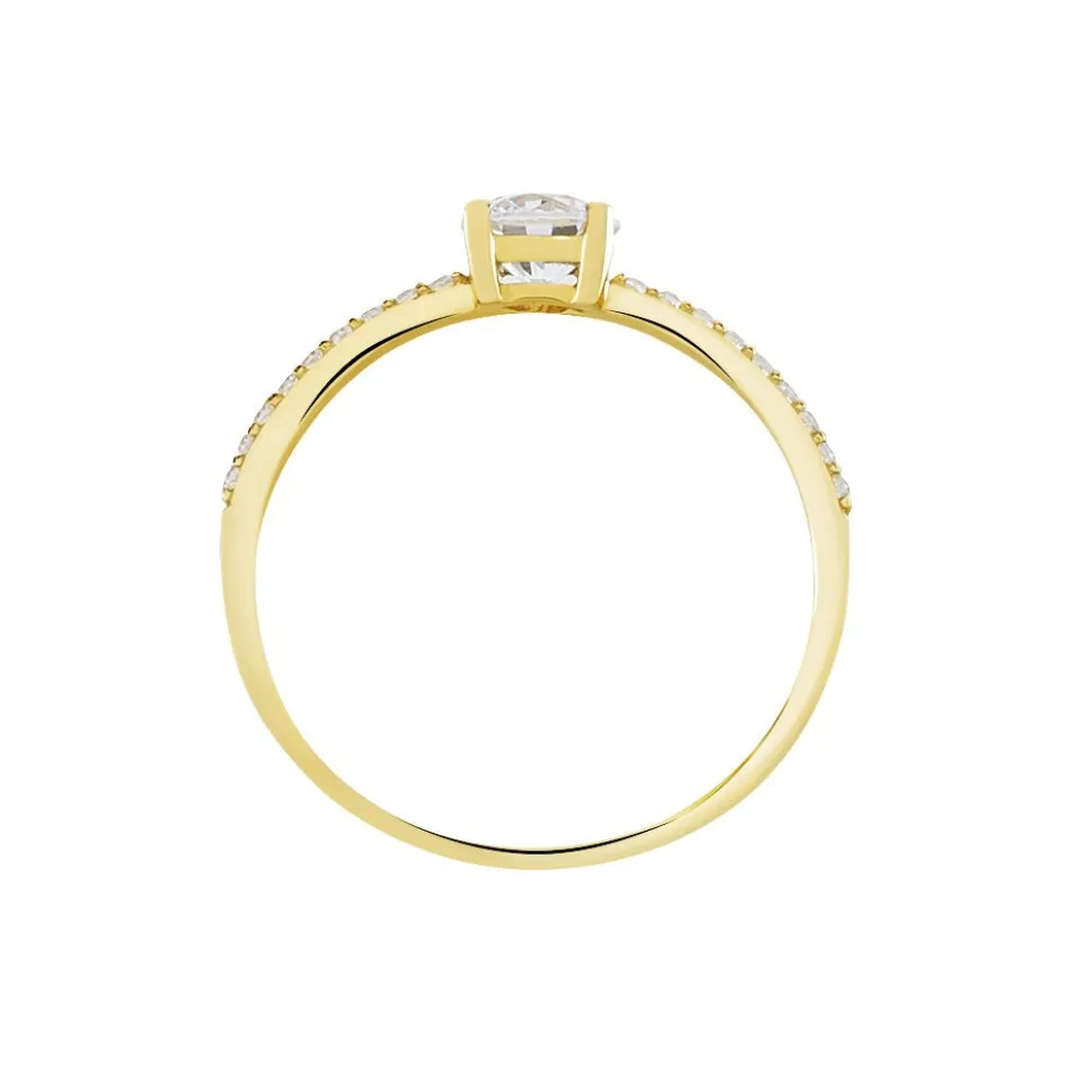Bague Solitaire Dayna Or Jaune Oxyde De Zirconium