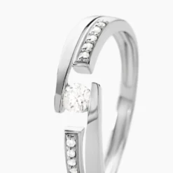 Bague Solitaire Elisa Or Blanc Diamant