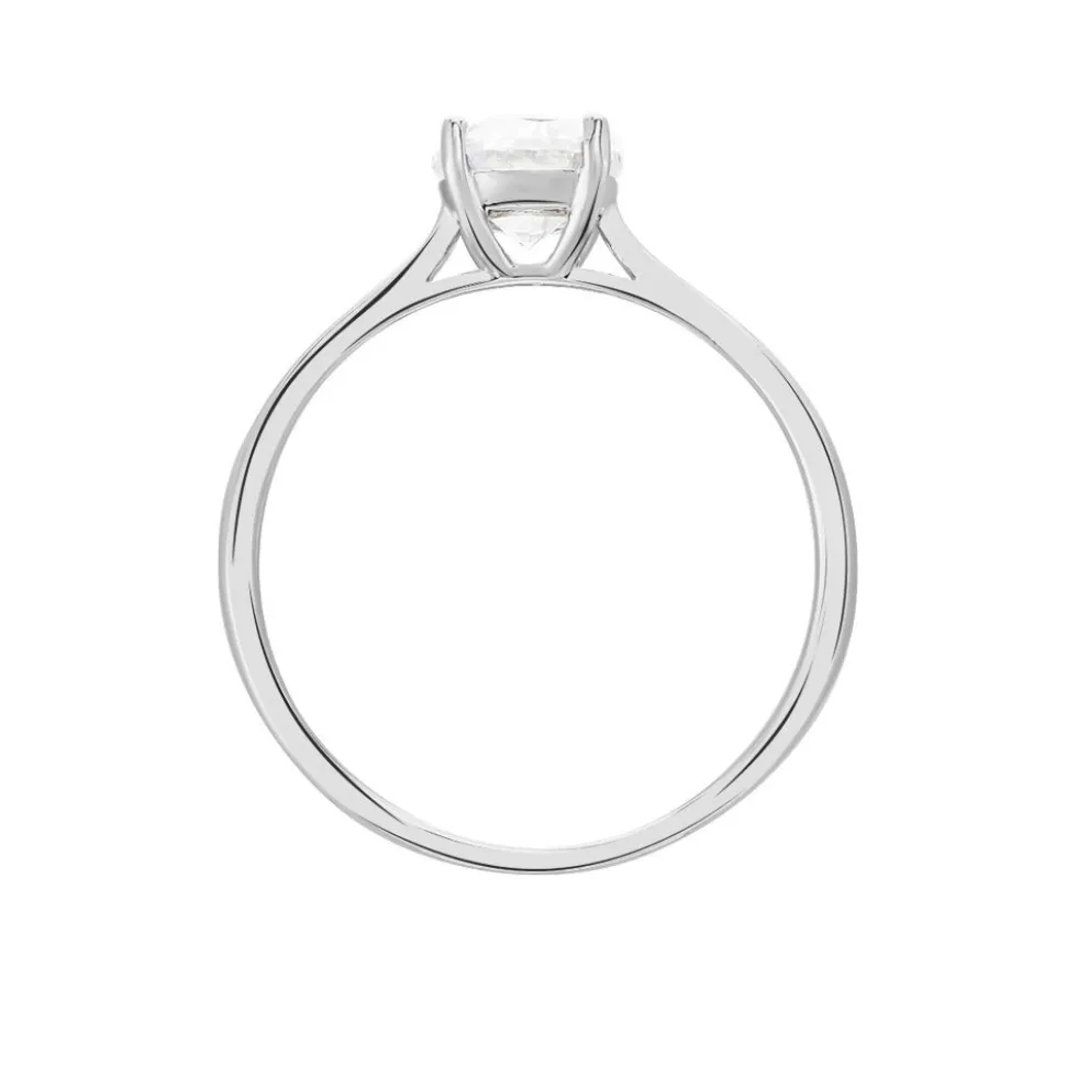 Bague Solitaire Elyana Argent Blanc Oxyde De Zirconium