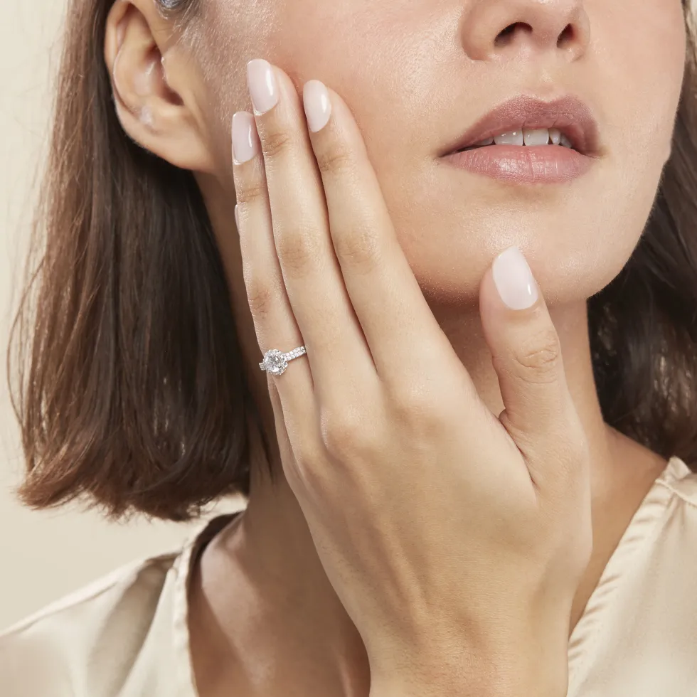 Bague Solitaire Fathima Or Blanc Oxyde De Zirconium