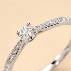 Bague Solitaire Hemera Or Blanc Diamant