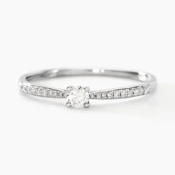 Bague Solitaire Hemera Or Blanc Diamant