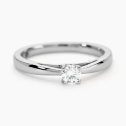 Bague Solitaire Iris Or Blanc Diamant