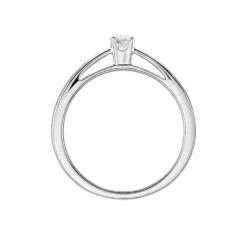 Bague Solitaire Iris Or Blanc Diamant