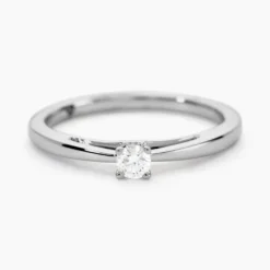Bague Solitaire Iris Or Blanc Diamant