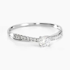 Bague Solitaire Kanel Or Blanc Oxyde De Zirconium