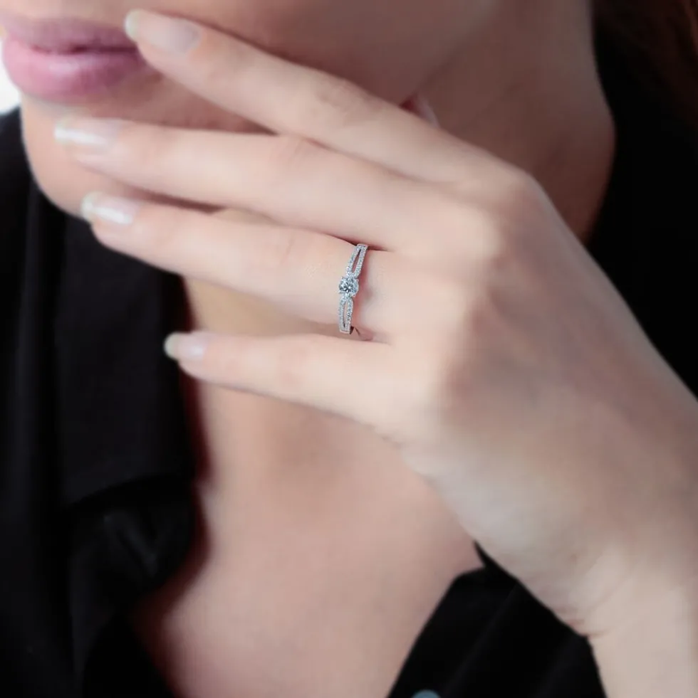 Bague Solitaire Katalina Or Blanc Diamant
