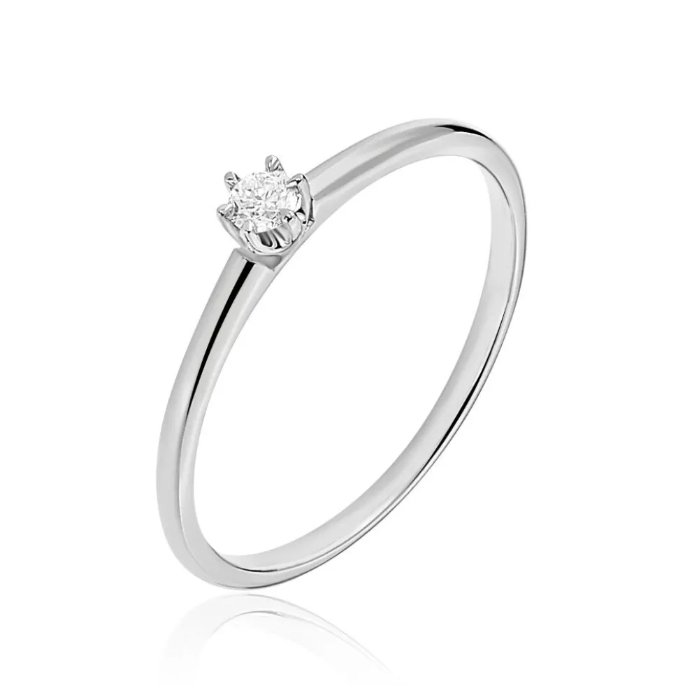Bague Solitaire Liseline Or Blanc Diamant