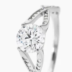 Bague Solitaire Maddy Argent Blanc Oxyde De Zirconium