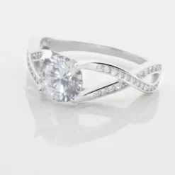 Bague Solitaire Maddy Argent Blanc Oxyde De Zirconium