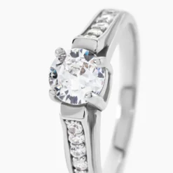 Bague Solitaire Mady Argent Blanc Oxyde De Zirconium