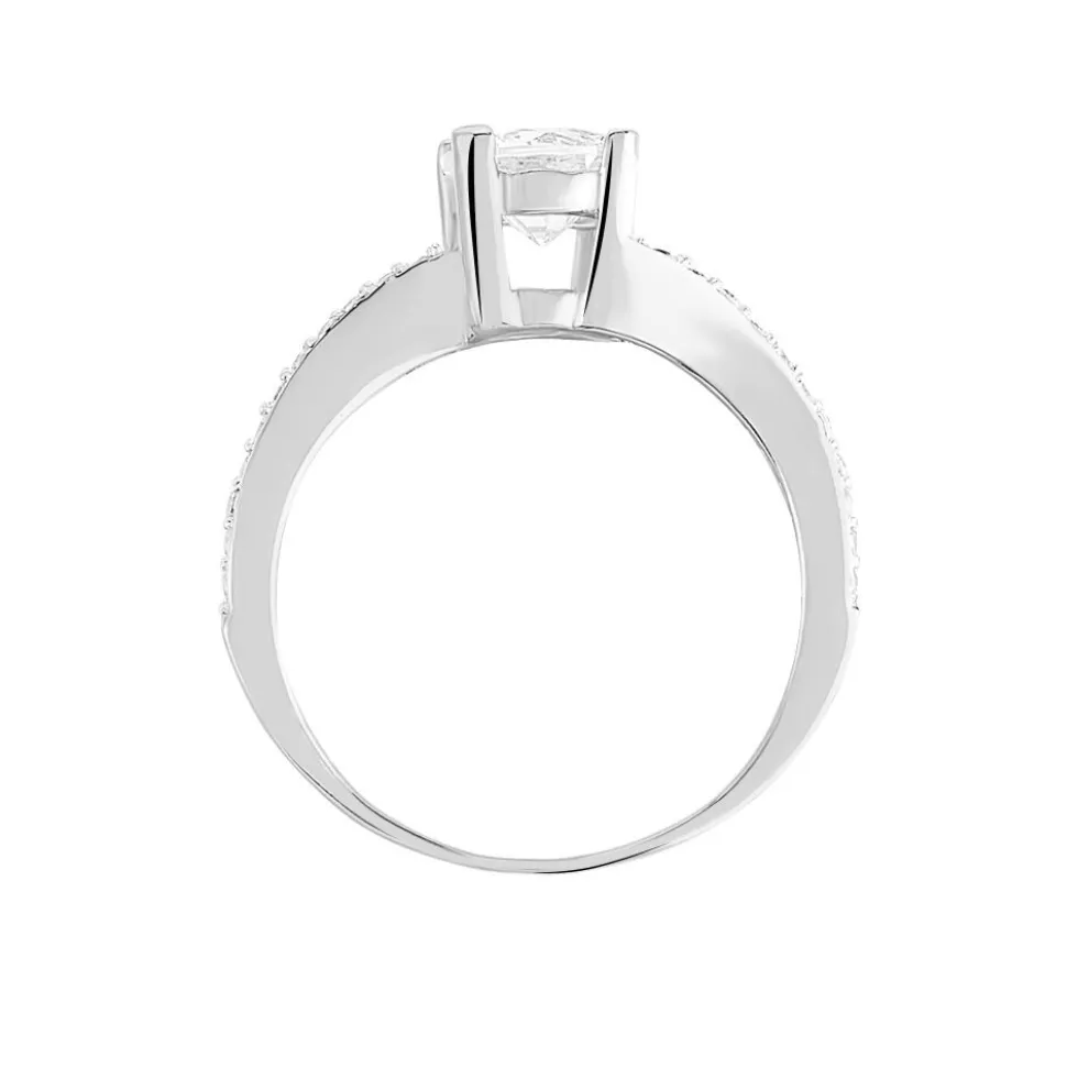 Bague Solitaire Maelane Argent Blanc Oxyde De Zirconium