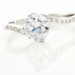Bague Solitaire Maelane Argent Blanc Oxyde De Zirconium