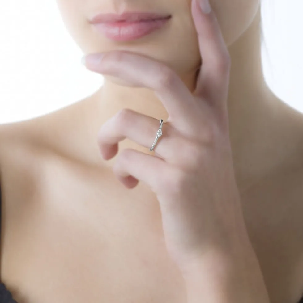 Bague Solitaire Mai-li Or Blanc Diamant