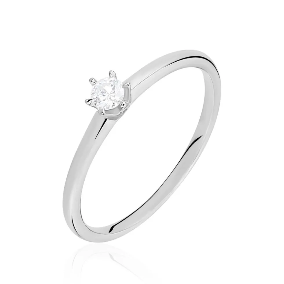 Bague Solitaire Mai-li Or Blanc Diamant