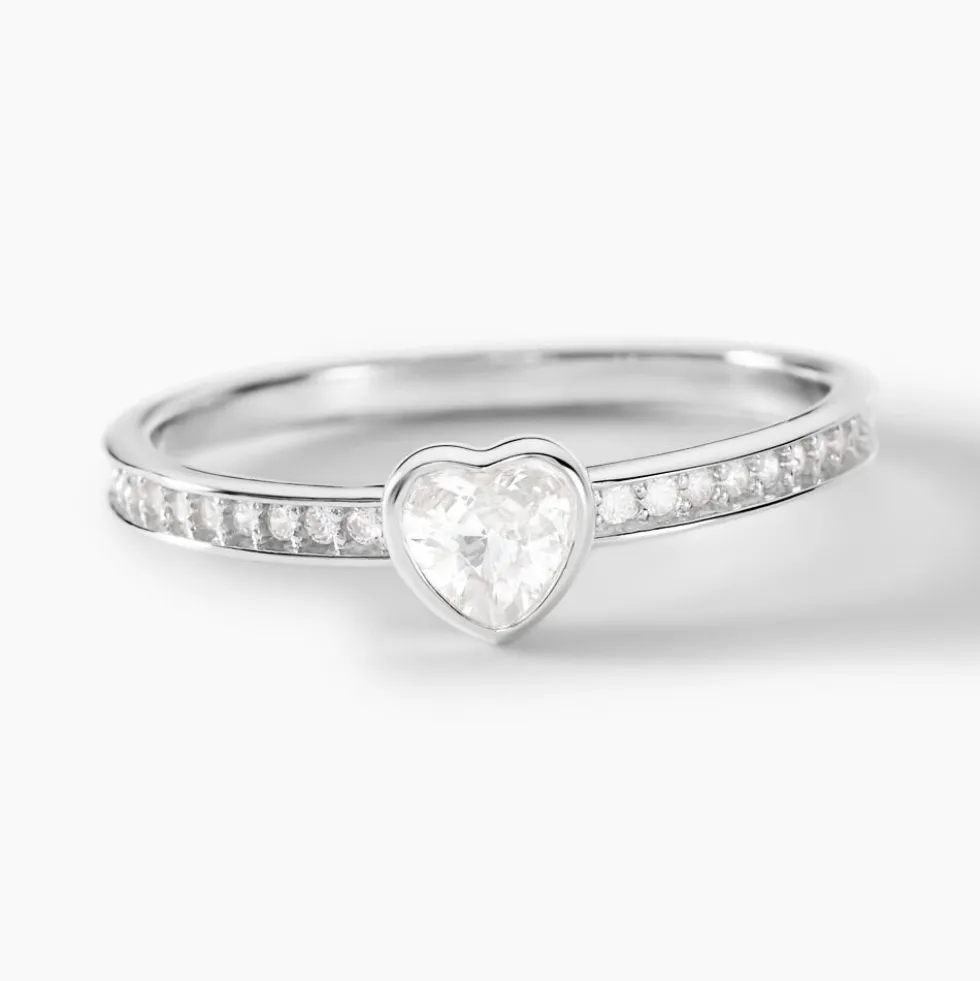 Bague Solitaire Mathylda Argent Blanc Oxyde De Zirconium