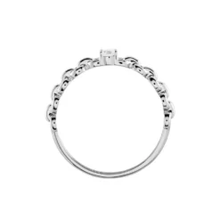 Bague Solitaire Moccus Argent Blanc Oxyde De Zirconium