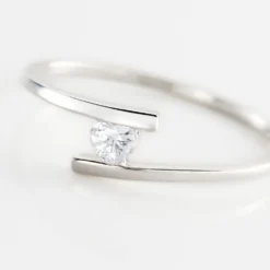 Bague Solitaire Moera Or Blanc Oxyde De Zirconium