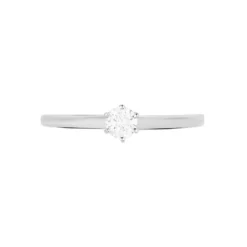 Bague Solitaire Natalia Or Blanc Diamant