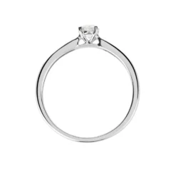 Bague Solitaire Or Blanc Flora Diamant
