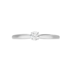 Bague Solitaire Or Blanc Flora Diamant