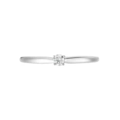 Bague Solitaire Or Blanc Flora Diamant