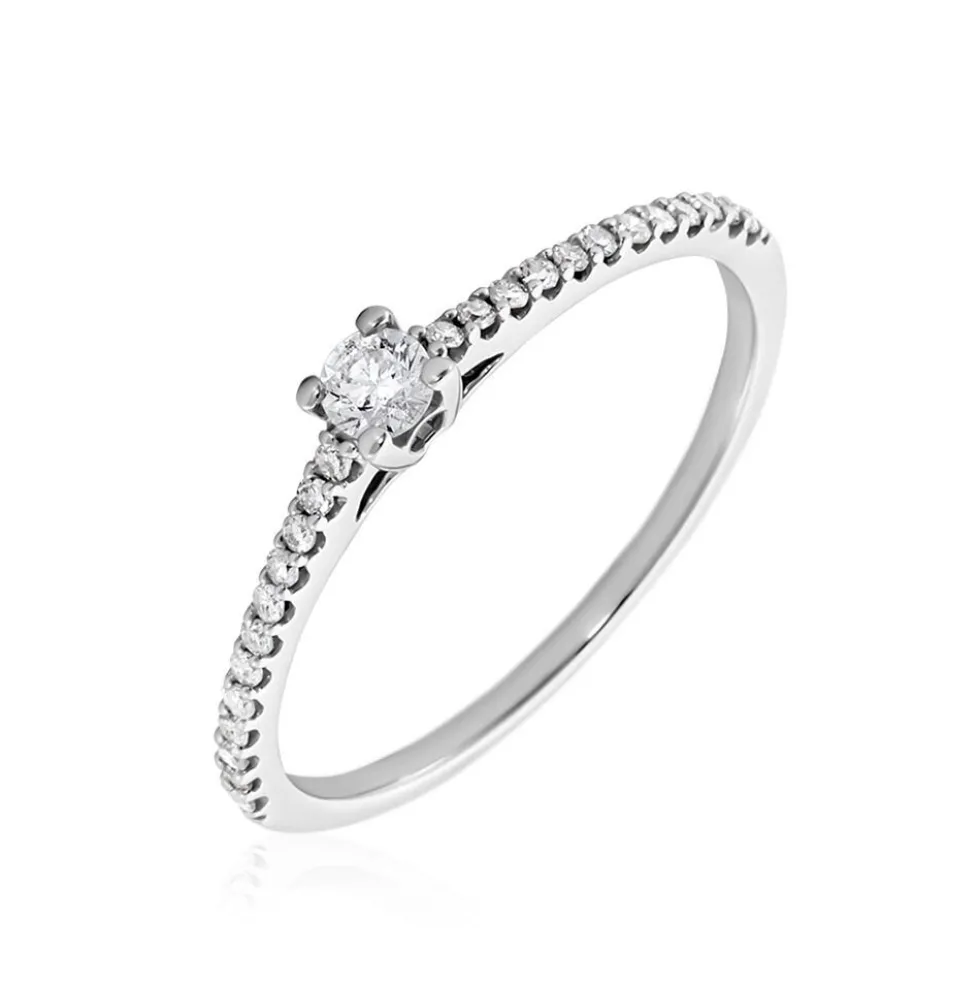 Bague Solitaire Or Blanc Nyala Diamants