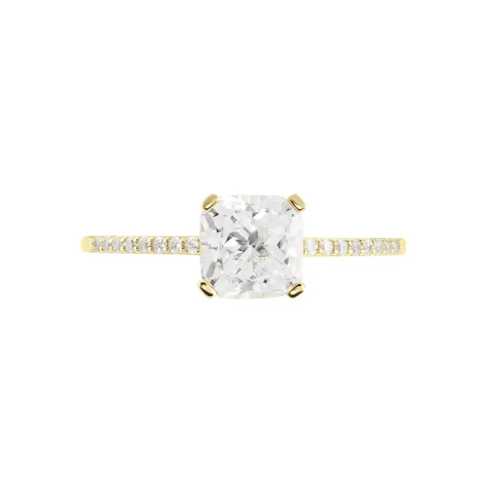 Bague Solitaire Or Jaune Beline Oxyde De Zirconium